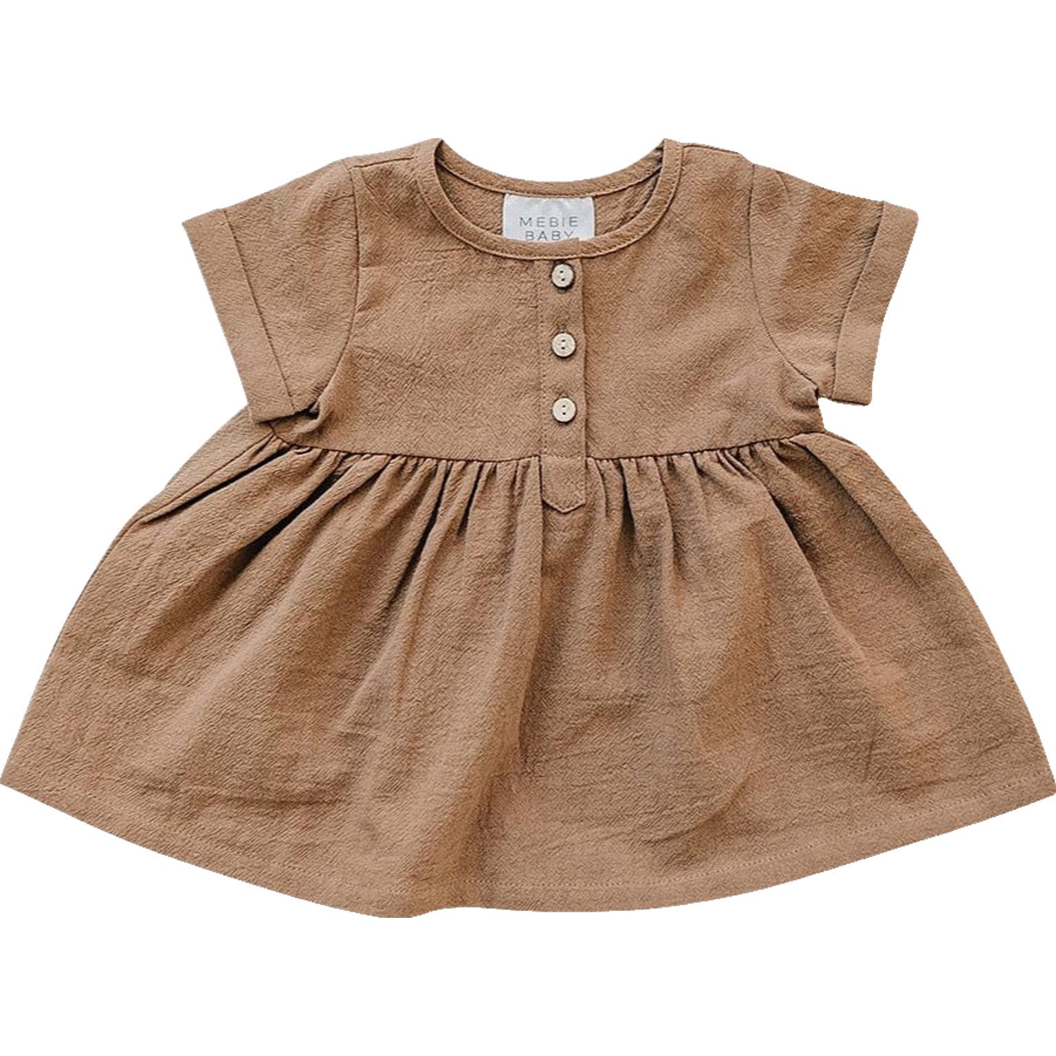 baby girl cotton linen dress brown fall dress for kids