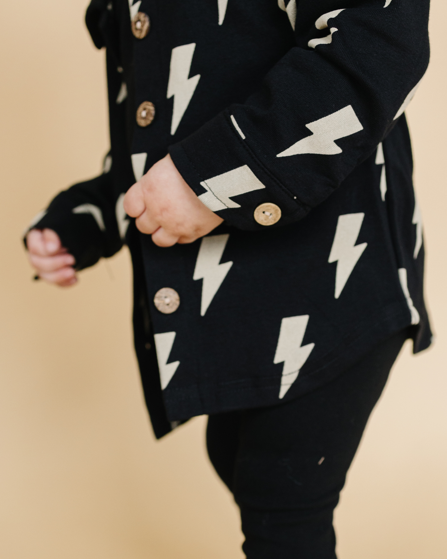 baby black shacket lightning bolts button up cotton jacket kids lightning bolts button up shacket for fall 