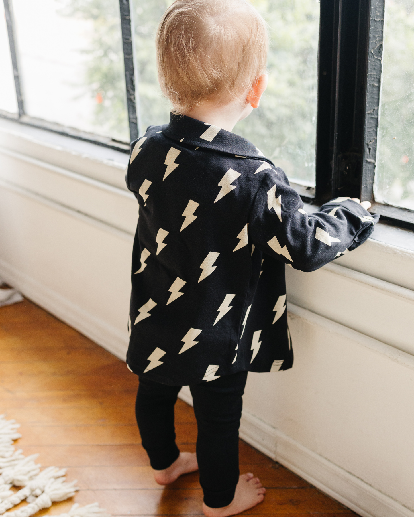 baby black shacket lightning bolts button up cotton jacket kids lightning bolts button up shacket for fall 