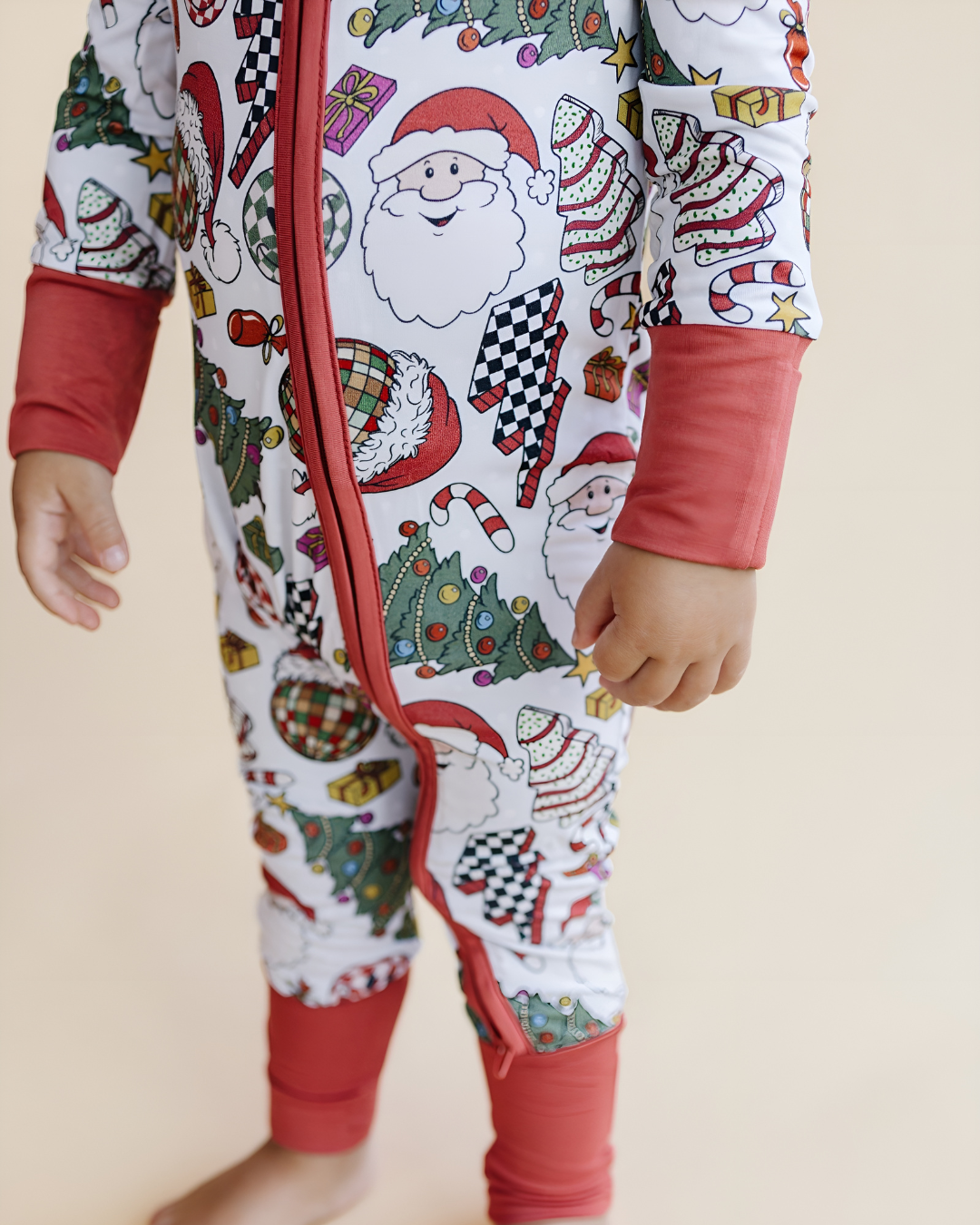 christmas baby bamboo zip up pj kids xmas pajamas zip up bamboo viscose christmas trees baby pjs