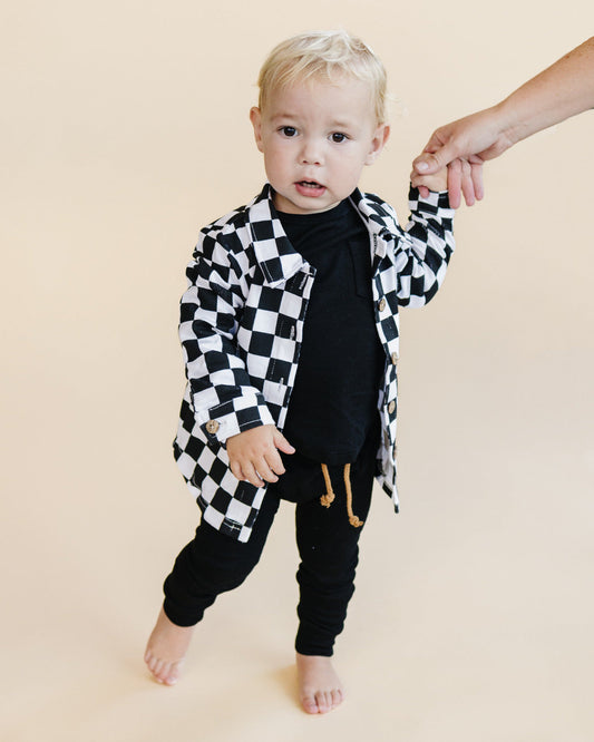 baby cotton checkered jacket kids shacket jacket checkered smiley black and white checkers baby sweatshirt jacket 