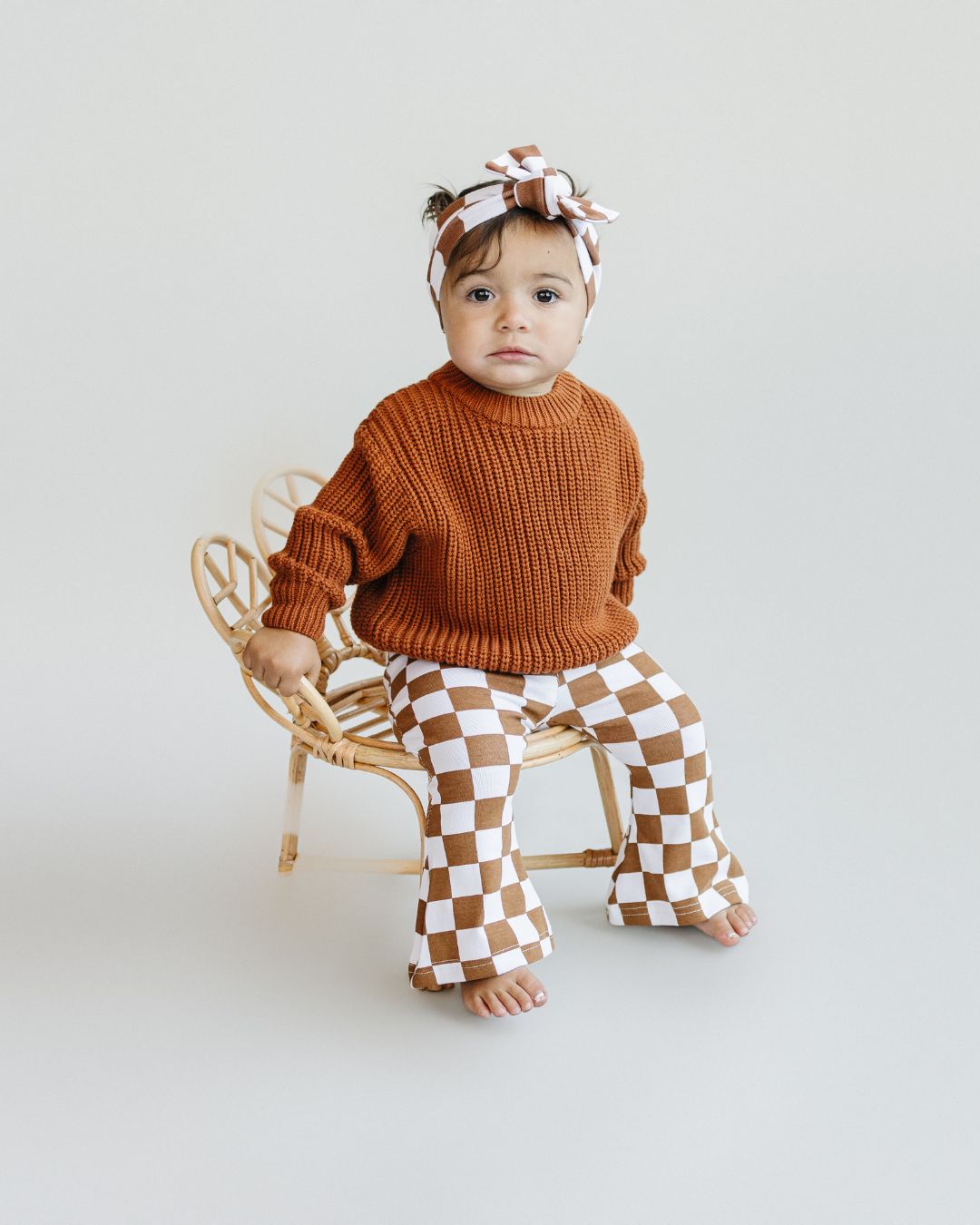 Checkered Flare Pants | Copper