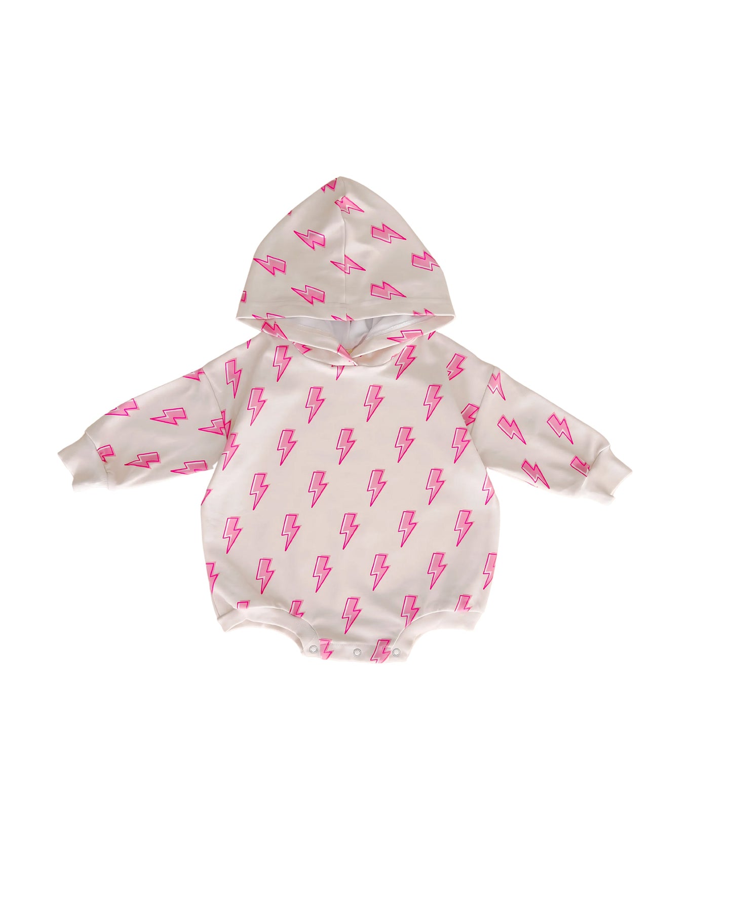 cotton pink lightning bolt bubble romper hooded kids pink bubble romper lightning bolts cotton hooded onesie toddler