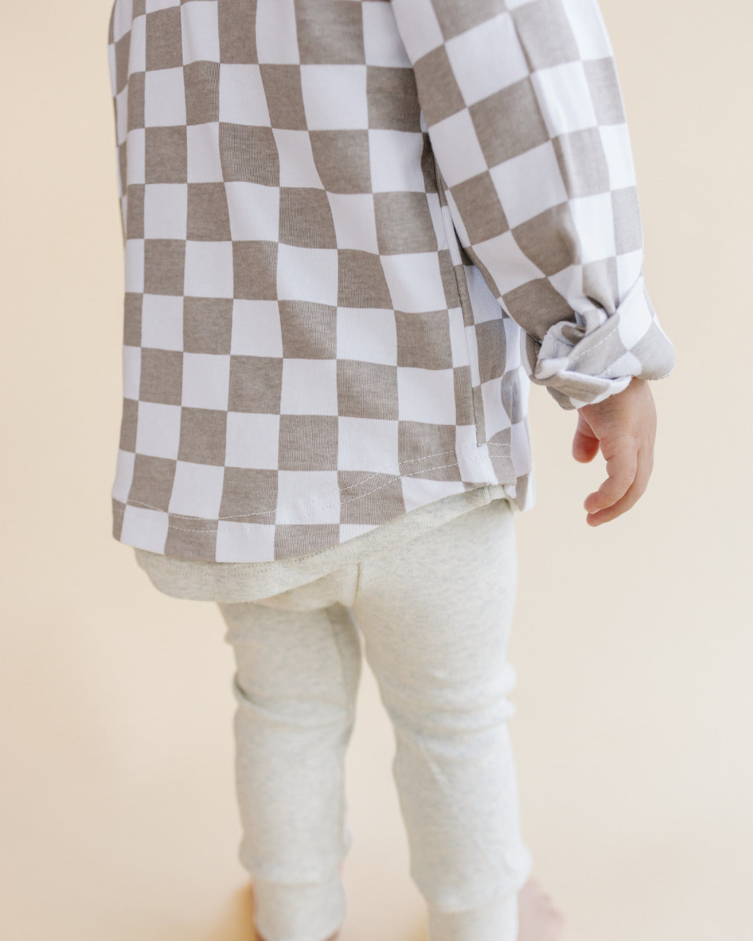 baby cotton checkered jacket kids shacket jacket checkered smiley tan and white checkers baby sweatshirt jacket 