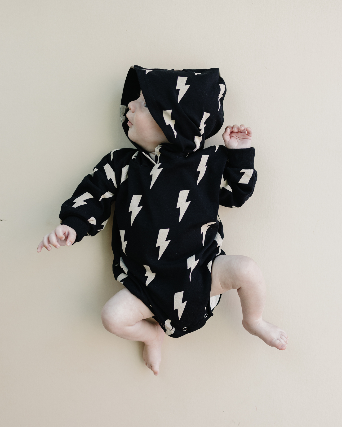 cotton brown lightning bolt bubble romper hooded kids brown bubble romper lightning bolts cotton hooded onesie toddler