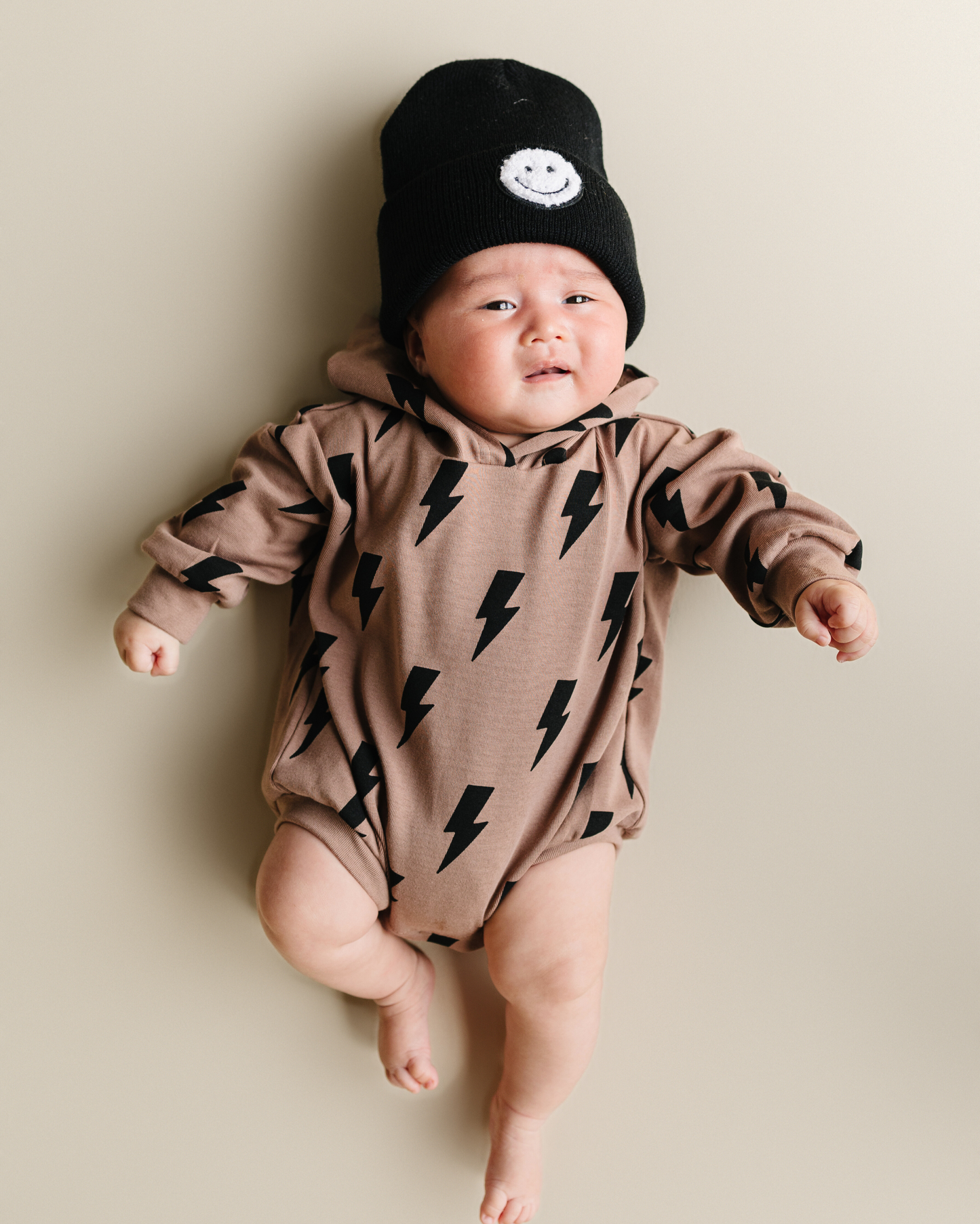 cotton brown lightning bolt bubble romper hooded kids brown bubble romper lightning bolts cotton hooded onesie toddler