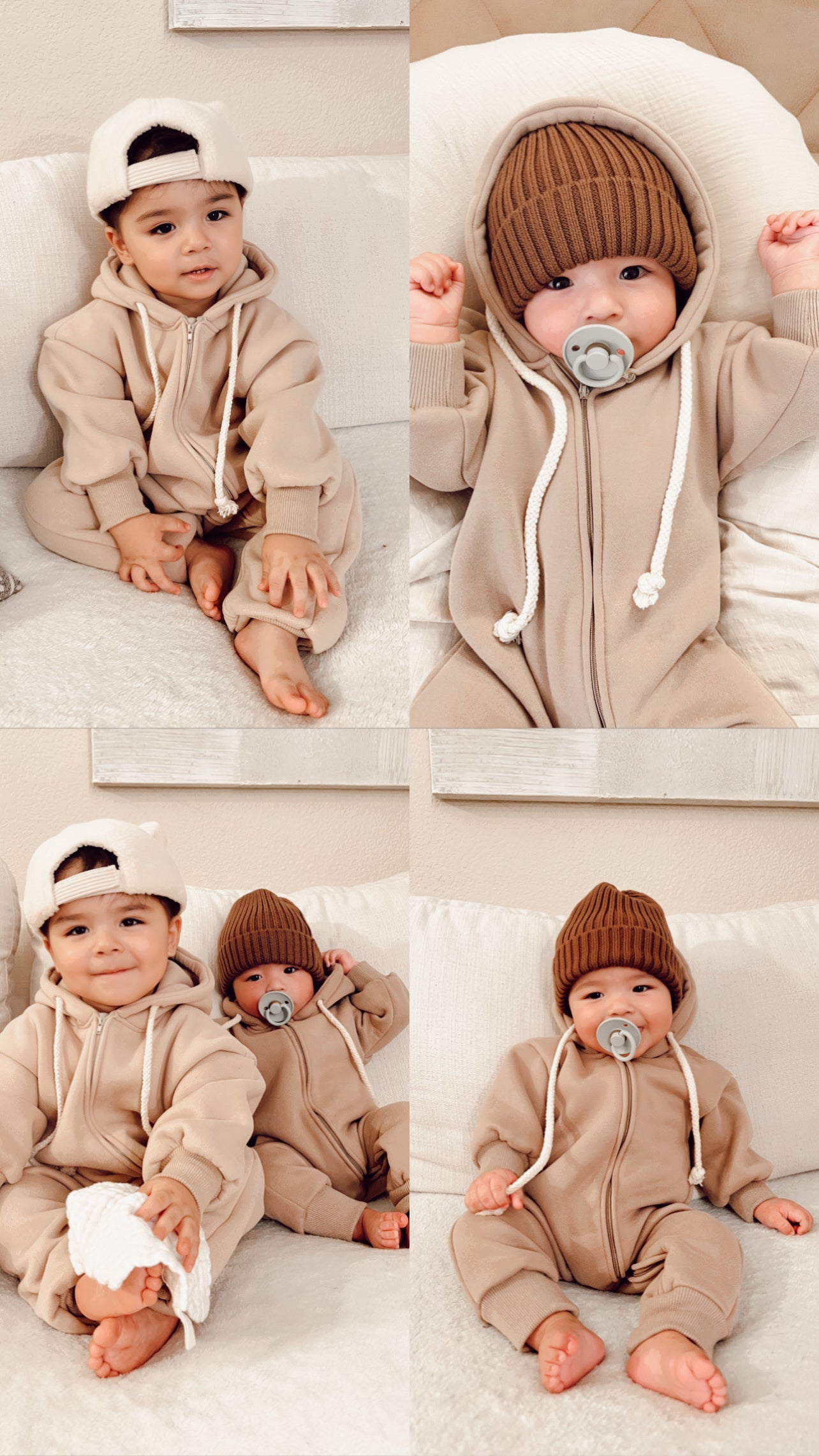 Baby hood jump suit 100% cotton kids zip up jumpsuit hooded cotton baby