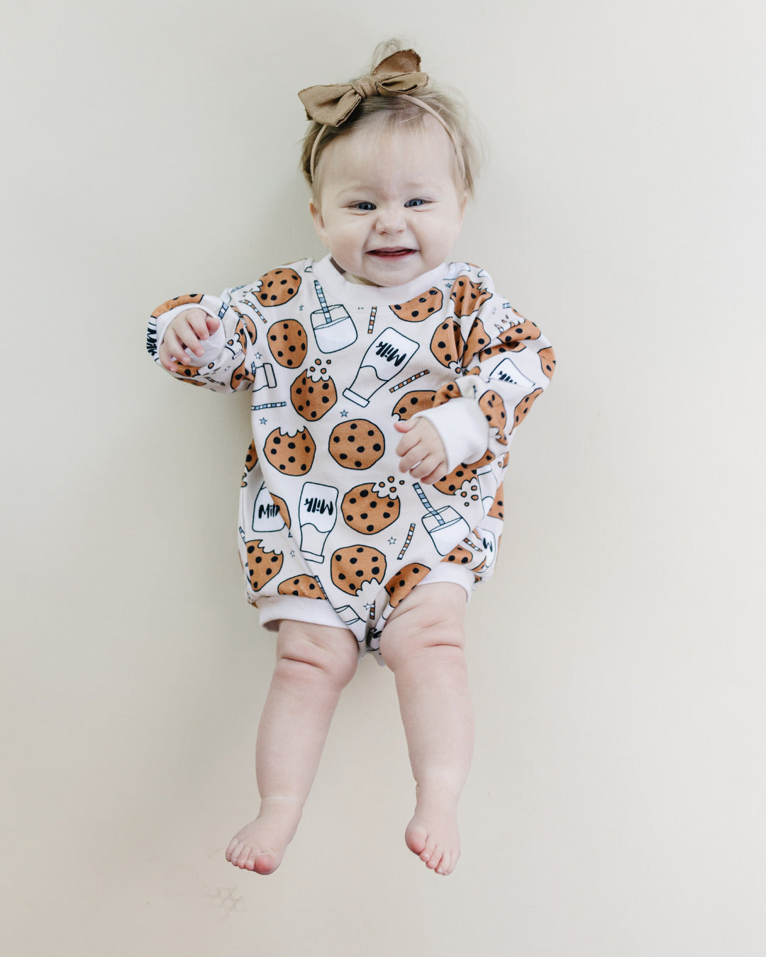 baby milk and cookies romper cotton kids long sleeve romper for fall baby cotton long sleeve body suit cookies kids 