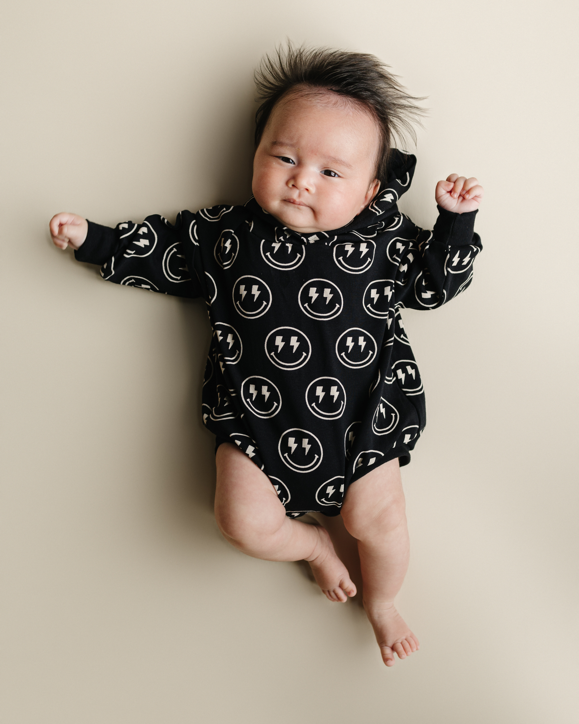 baby hooded romper black electric smiley kids hooded bubble romper onesie black smiley toddler one piece 