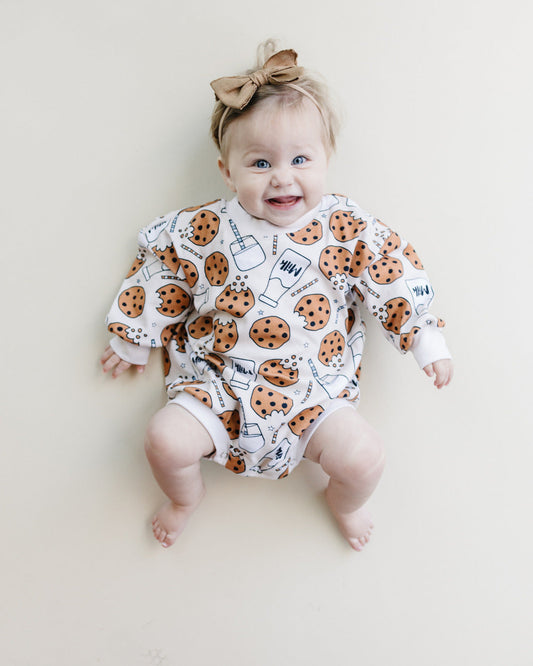 baby milk and cookies romper cotton kids long sleeve romper for fall baby cotton long sleeve body suit cookies kids 