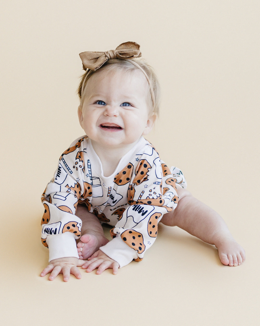 baby milk and cookies romper cotton kids long sleeve romper for fall baby cotton long sleeve body suit cookies kids 