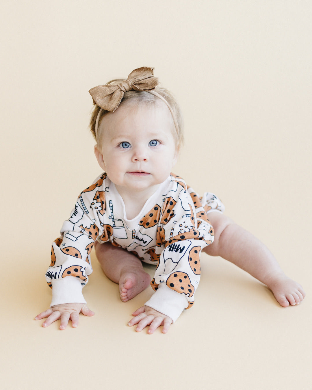 baby milk and cookies romper cotton kids long sleeve romper for fall baby cotton long sleeve body suit cookies kids 