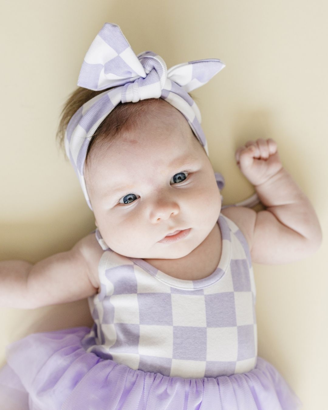 baby girls cotton bow headband purple checkers bow purple checkered headband girl 