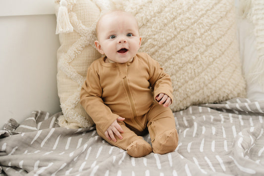 brown baby cotton zip up pajamas kids cotton zip up footie pjs brown baby 