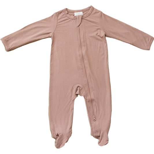 blush pink baby bamboo pj zip up girls pajamas bamboo blush pink footie pj girls