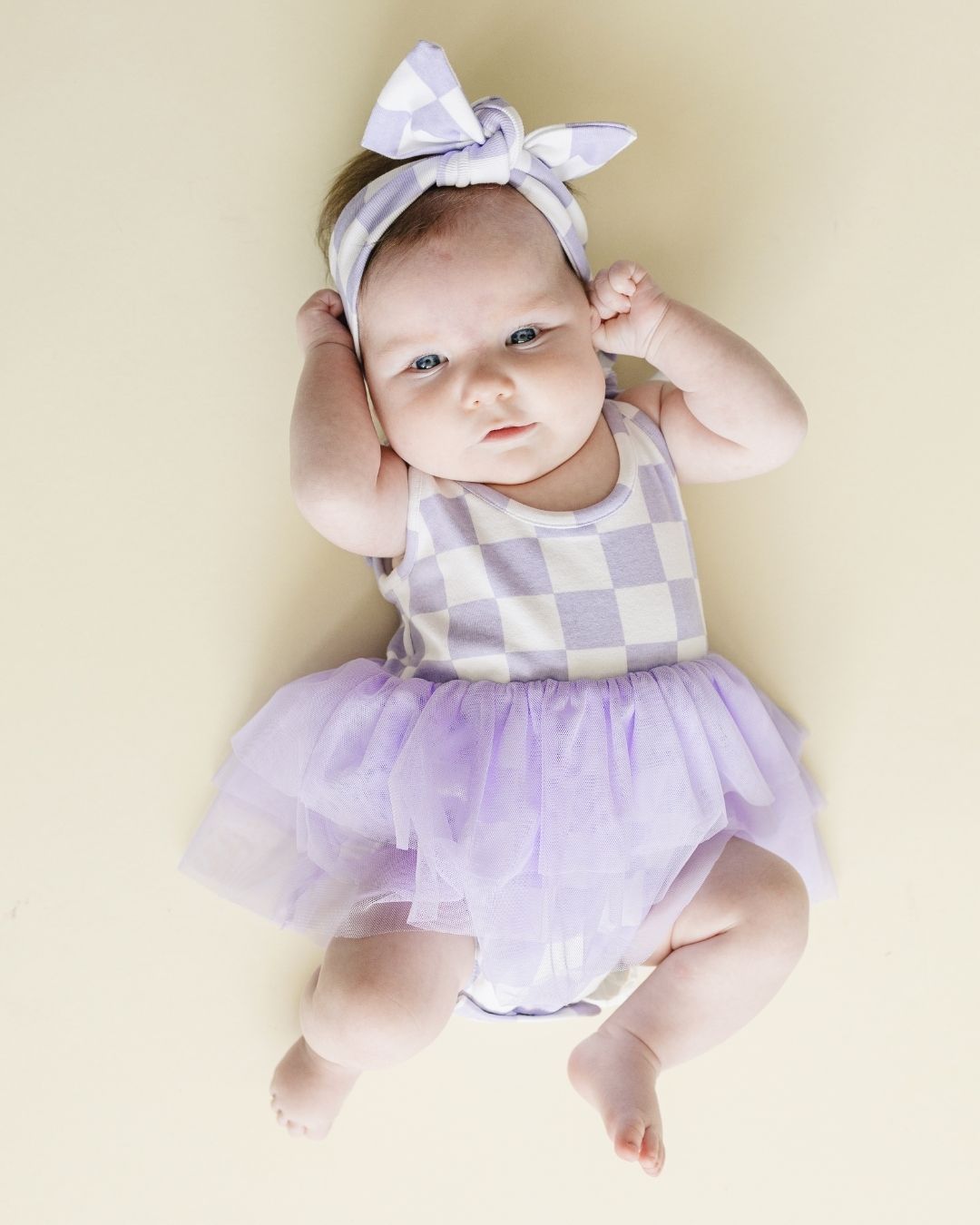 baby girls cotton bow headband purple checkers bow purple checkered headband girl 