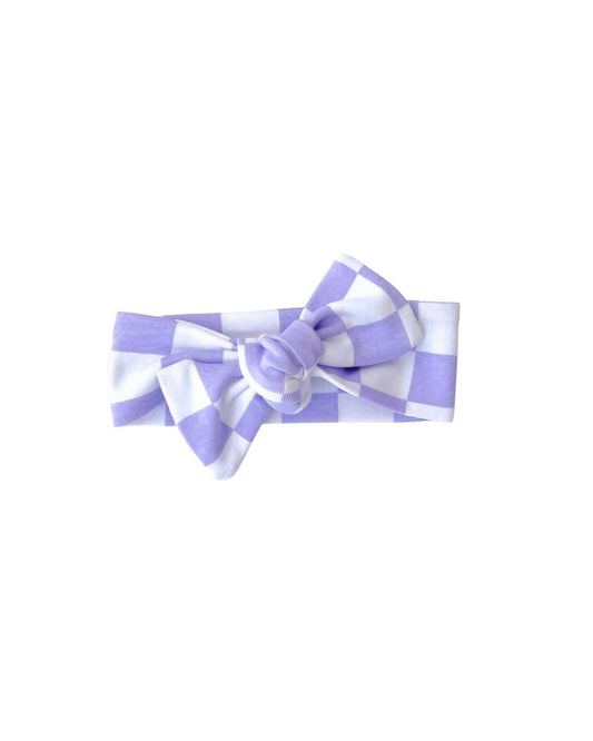 baby girls cotton bow headband purple checkers bow purple checkered headband girl 