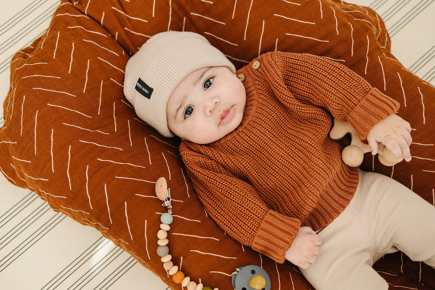 baby beanie hat cream kids beanie cap