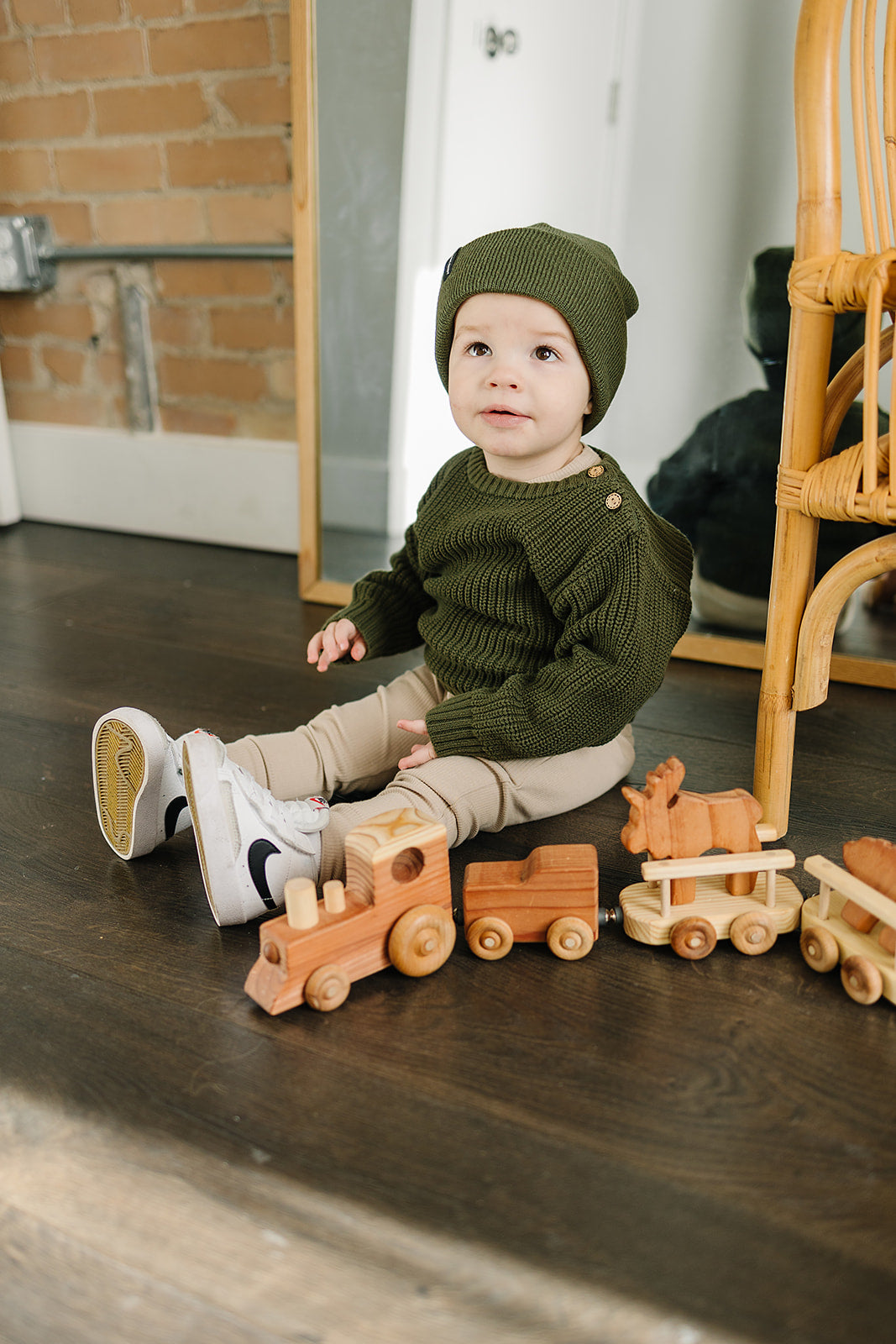 baby green beanie hat kids 