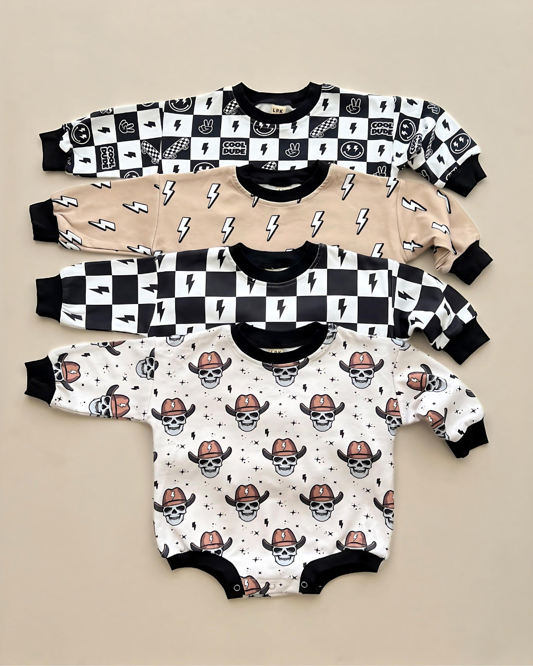 checkered lightning bolt baby romper bubble romper kids black and white lightning bolts and checkered long sleeve onesie baby