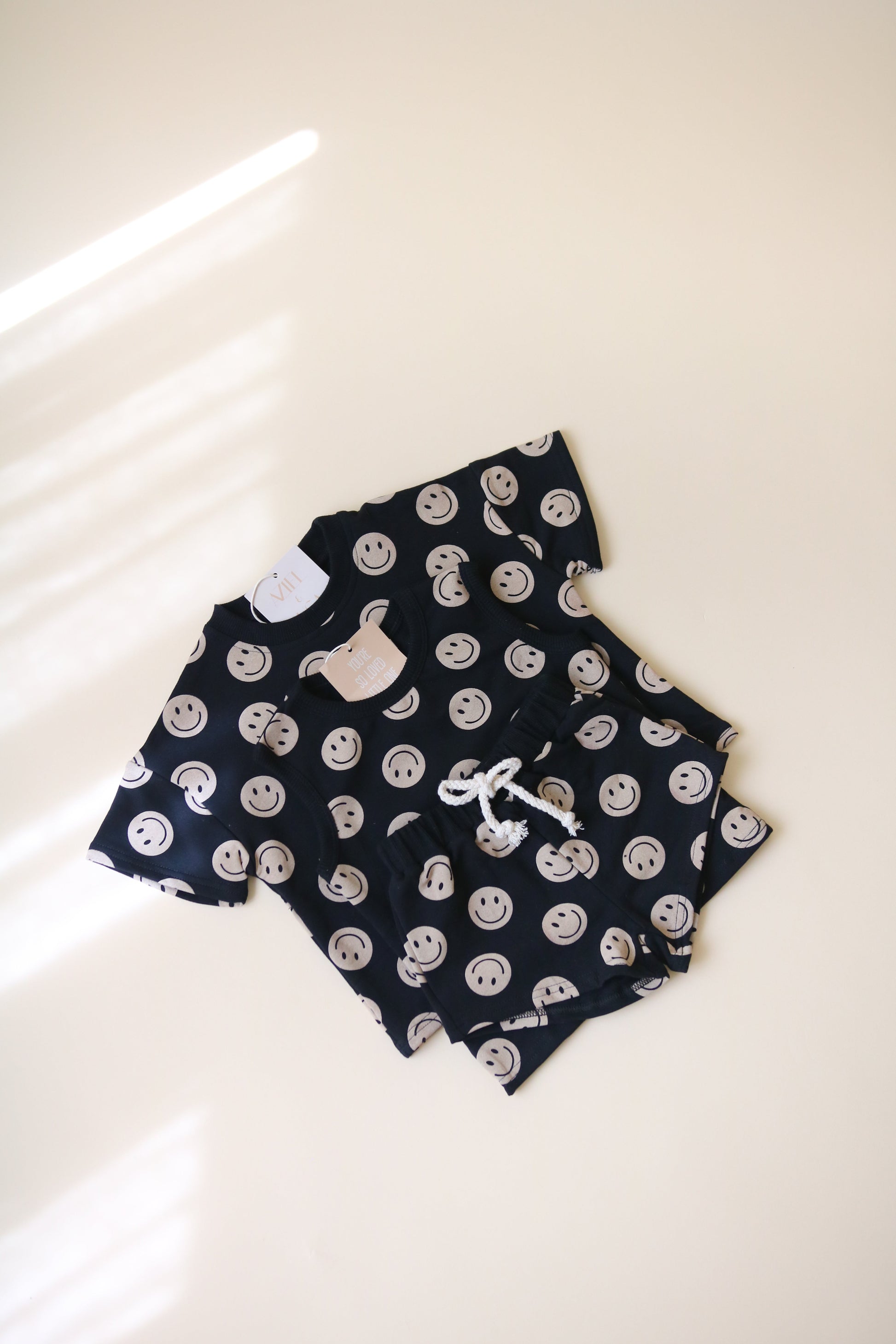 Baby shorts set black smiley kids two piece smiley lounge set baby black smiley face shorts tank top kids set two piece baby set 