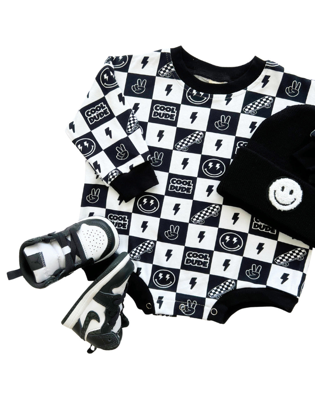 skater boy cotton romper kids long sleeve romper skater baby cotton bubble romper smiley skate