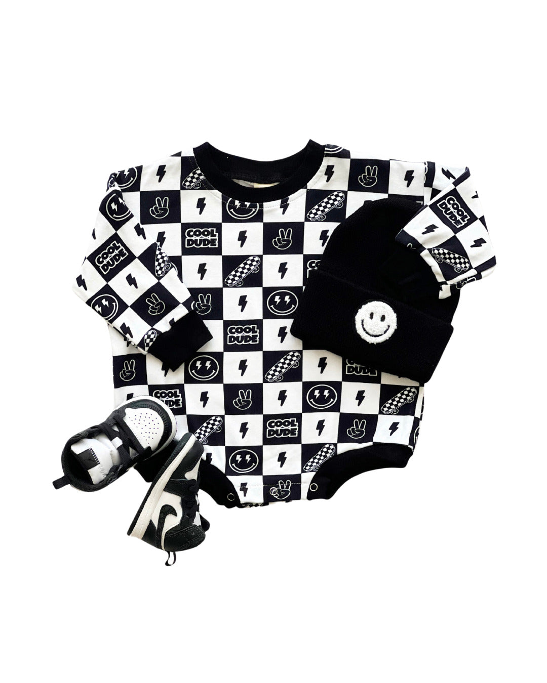 skater boy cotton romper kids long sleeve romper skater baby cotton bubble romper smiley skate