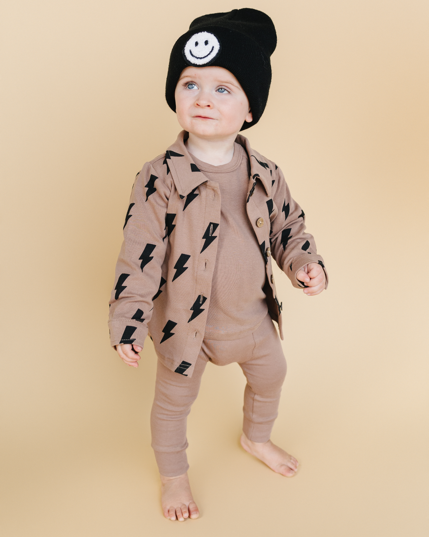 baby cotton lounge set brown kids two piece lounge set cotton babies brown smiley face set pants and long sleeve 