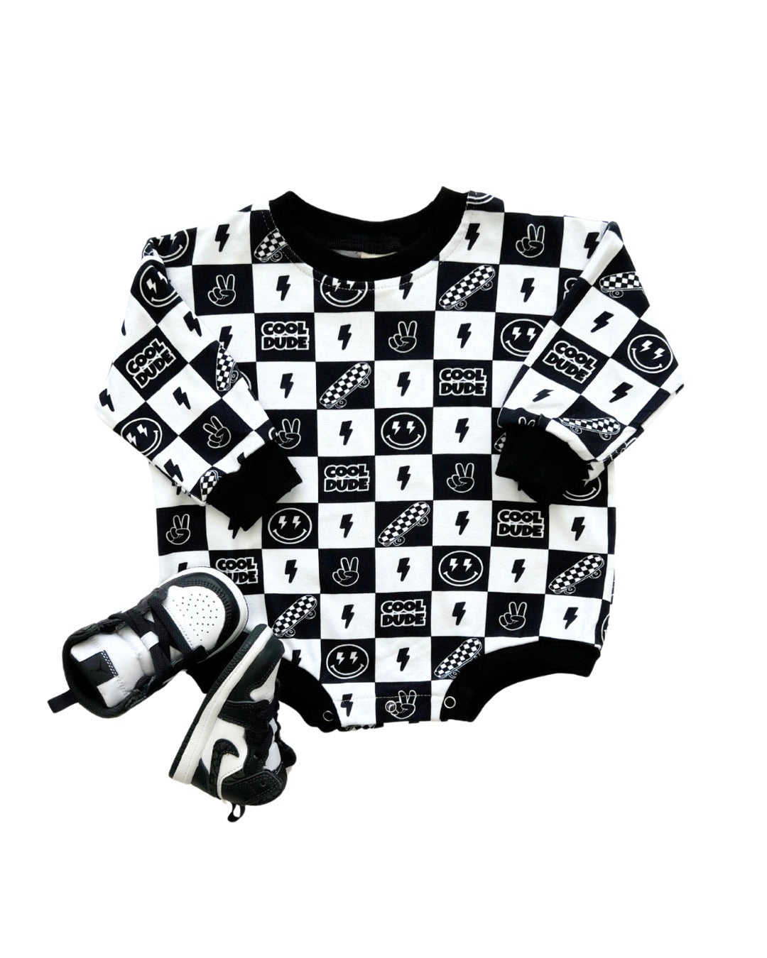 skater boy cotton romper kids long sleeve romper skater baby cotton bubble romper smiley skate