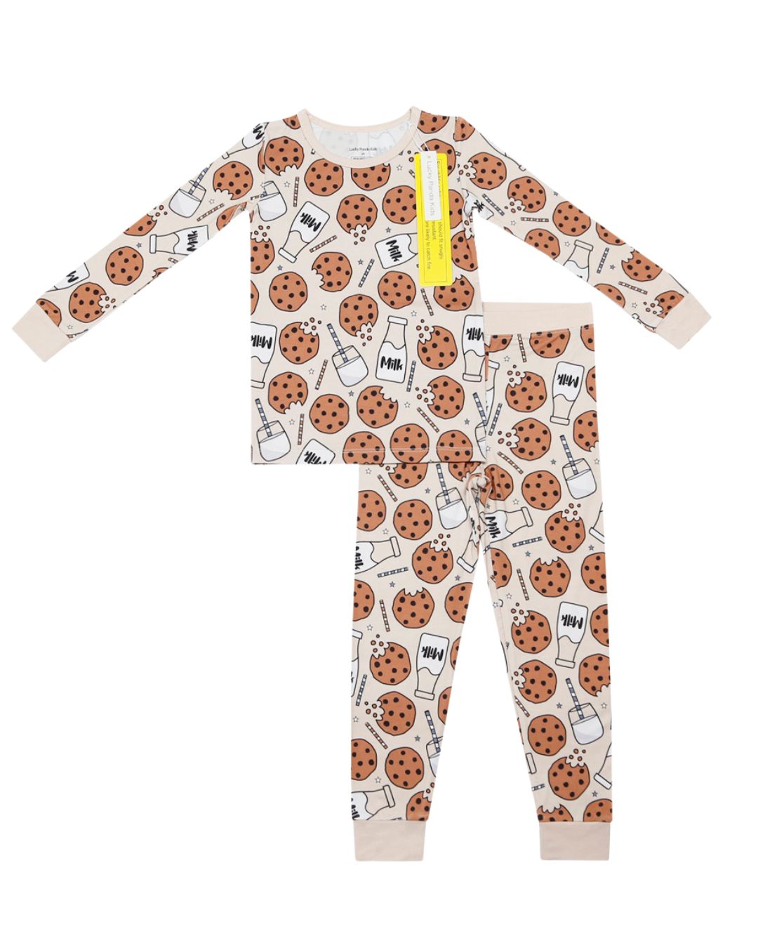 baby bamboo cookies milk two piece pj set kids viscose bamboo pajamas cookies and milk set two piece baby pants and long sleeve 