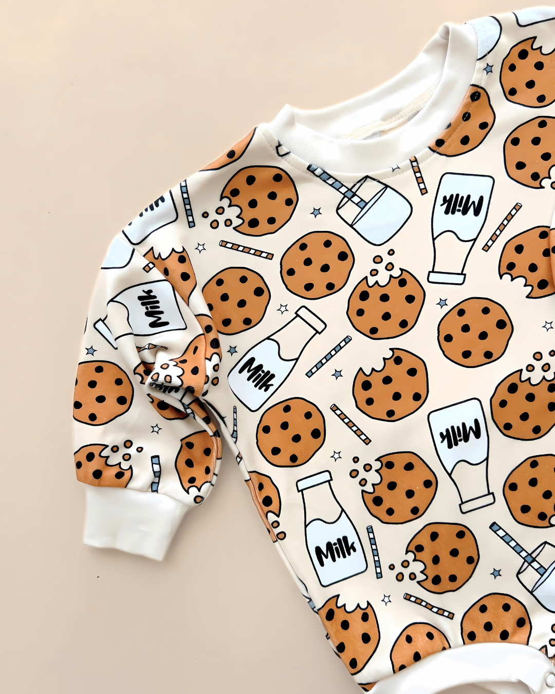 baby milk and cookies romper cotton kids long sleeve romper for fall baby cotton long sleeve body suit cookies kids 