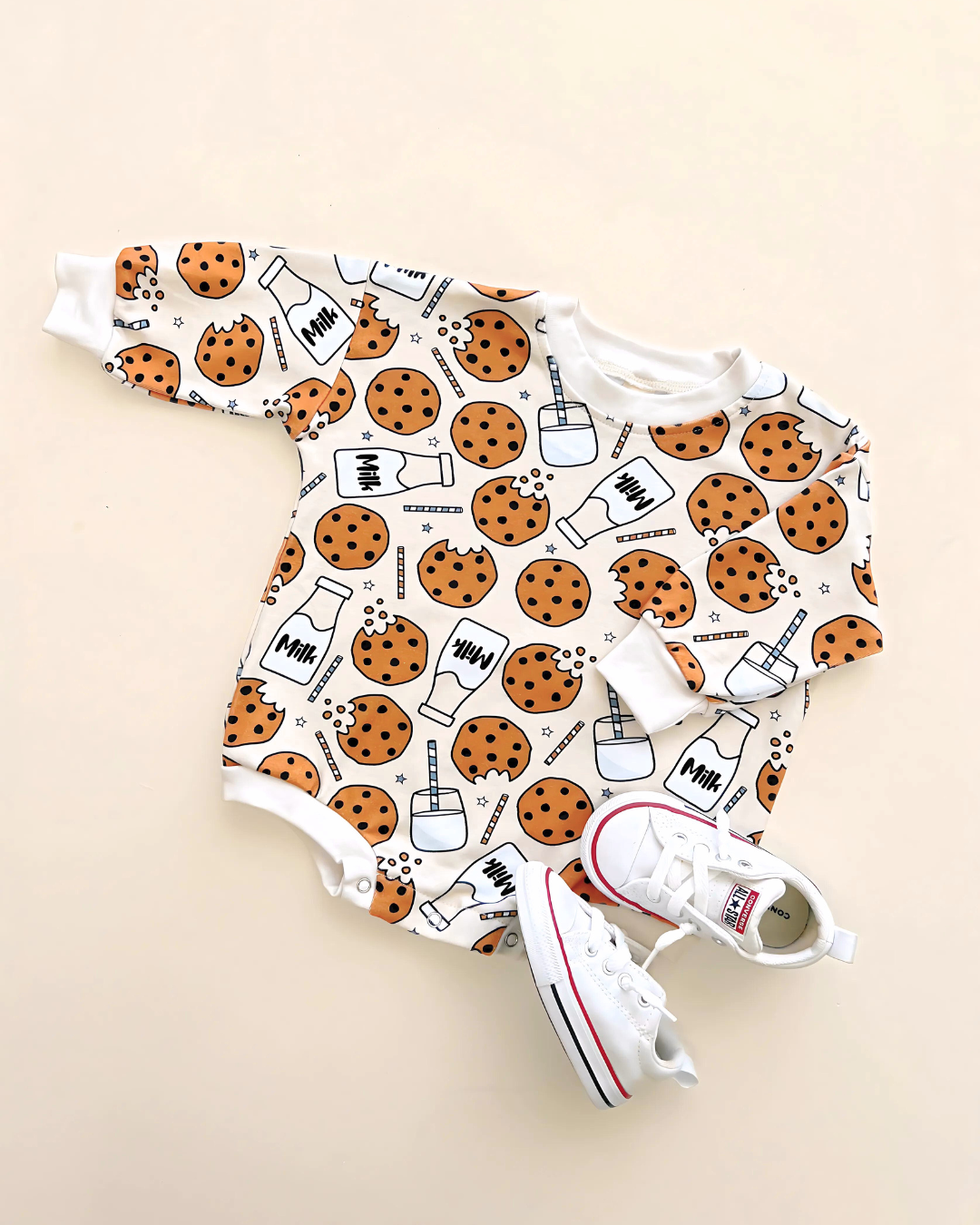 baby milk and cookies romper cotton kids long sleeve romper for fall baby cotton long sleeve body suit cookies kids 