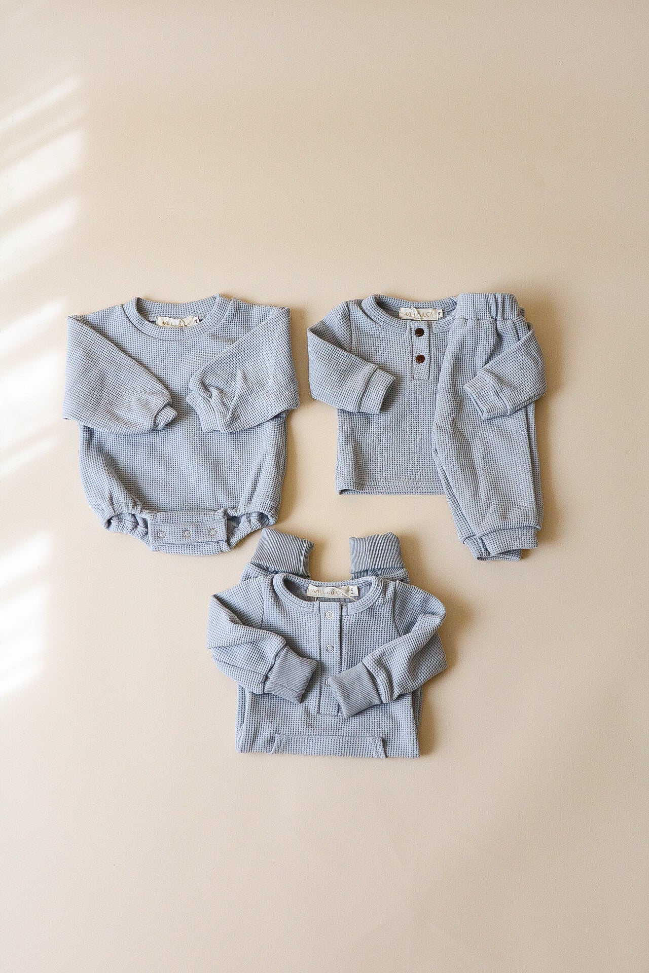 Baby waffle gray set lounge kids two piece outfit set baby 