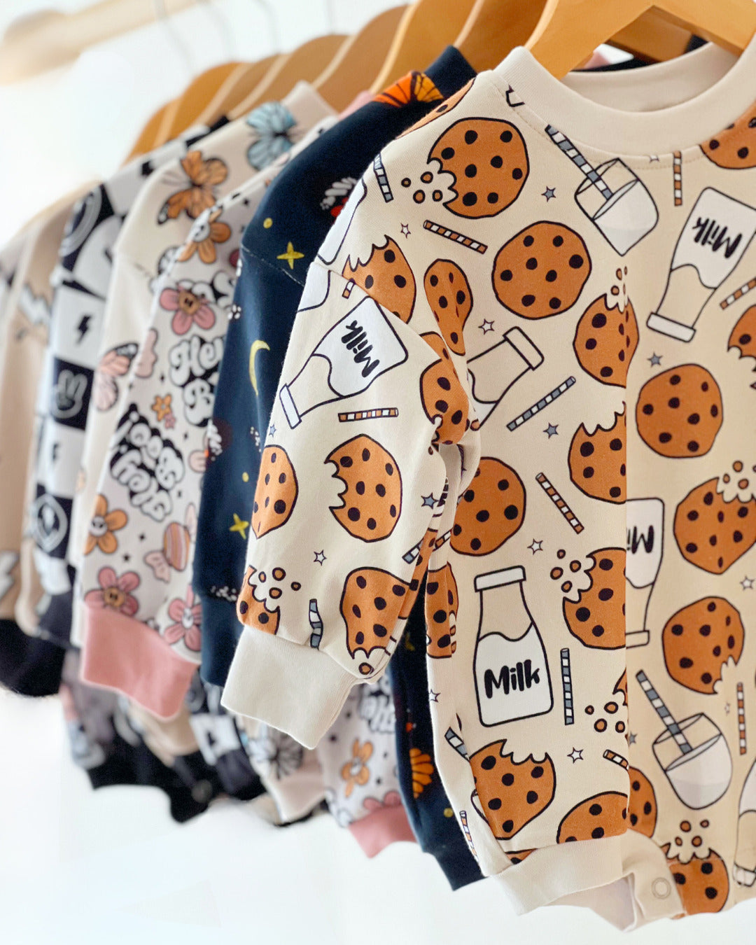 baby milk and cookies romper cotton kids long sleeve romper for fall baby cotton long sleeve body suit cookies kids 