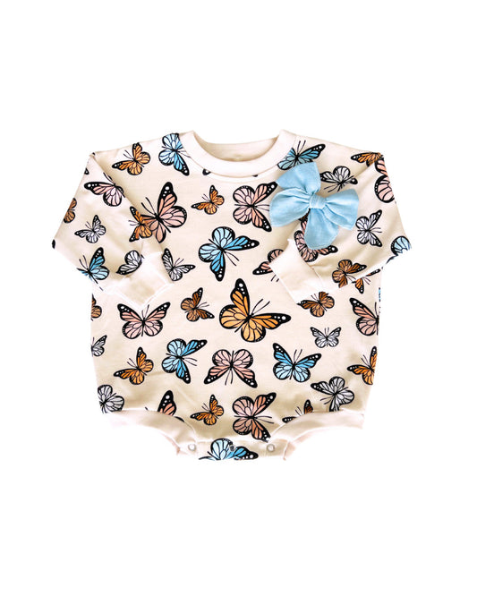 baby girl bubble romper butterflies kids cotton romper long sleeve butterfly and moon baby jumper