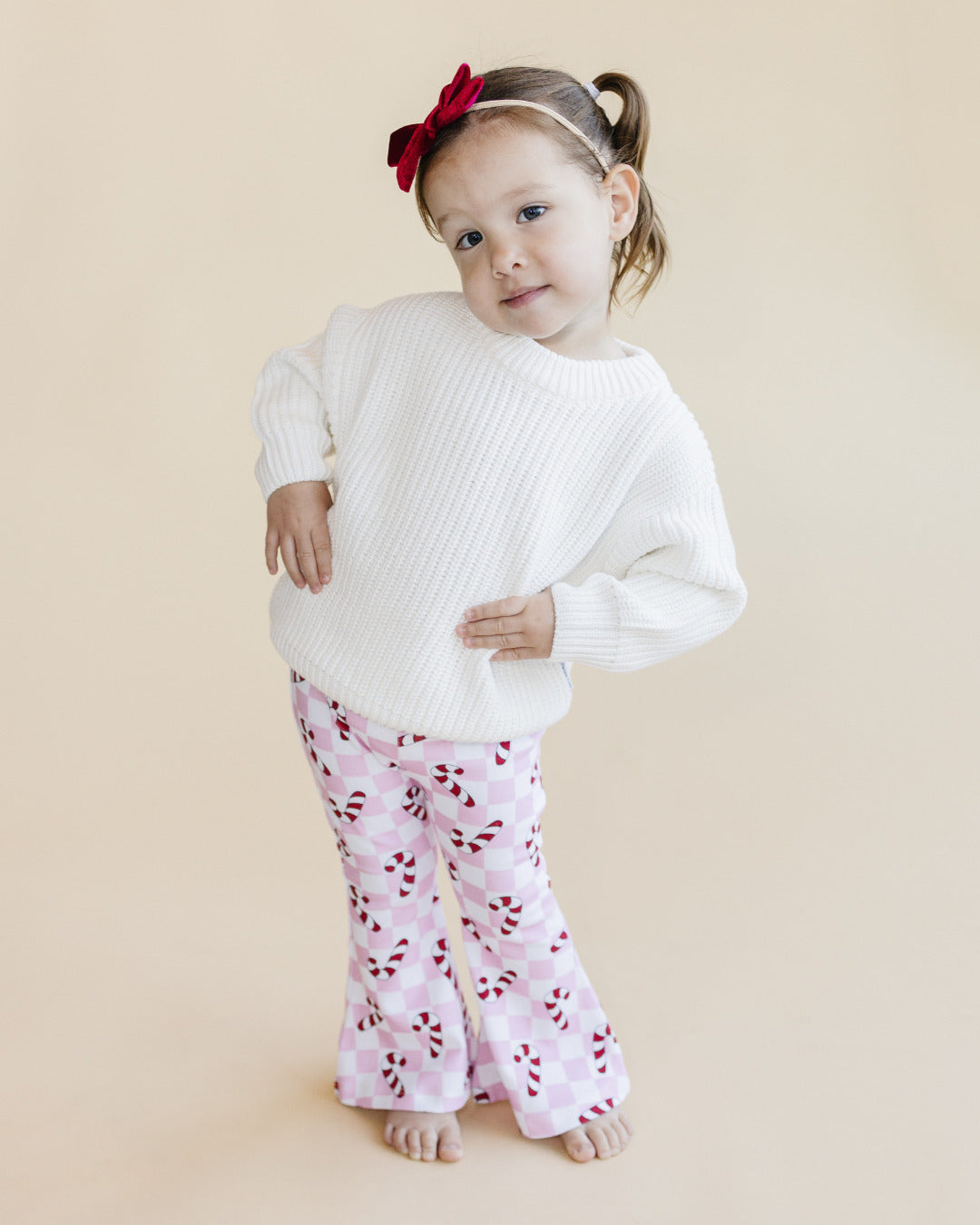 girls pink checkered pants christmas little girls flared pink pants candy canes baby girl flared pant pink checkers xmas