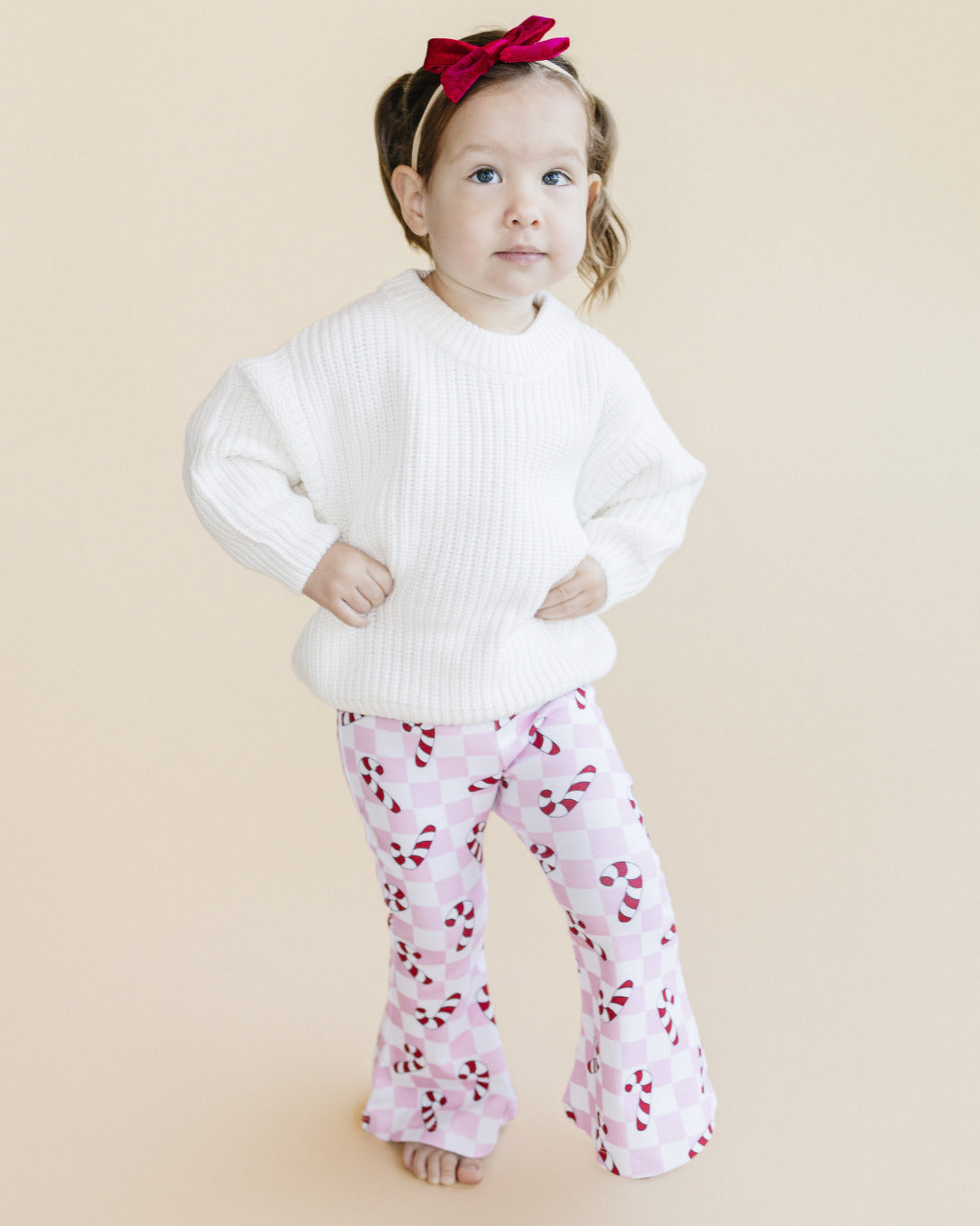 girls pink checkered pants christmas little girls flared pink pants candy canes baby girl flared pant pink checkers xmas