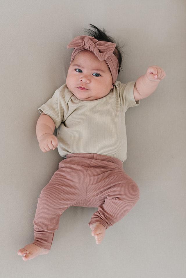 newborn baby girl organic cotton pants pink ribbed cotton kids leggings 