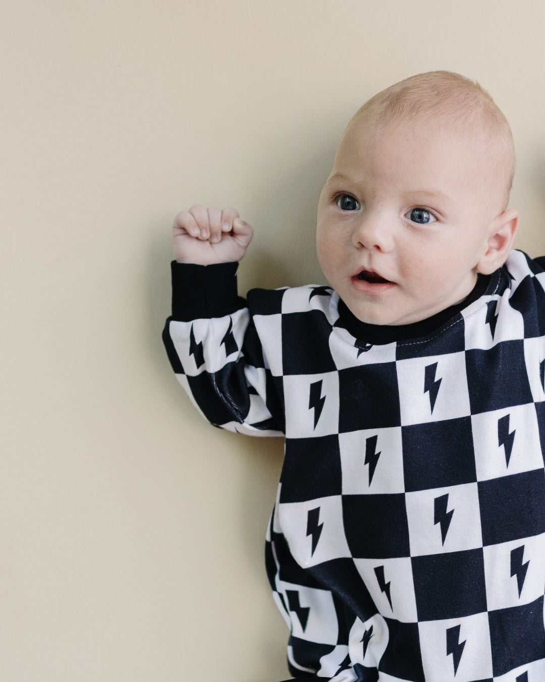 checkered lightning bolt baby romper bubble romper kids black and white lightning bolts and checkered long sleeve onesie baby