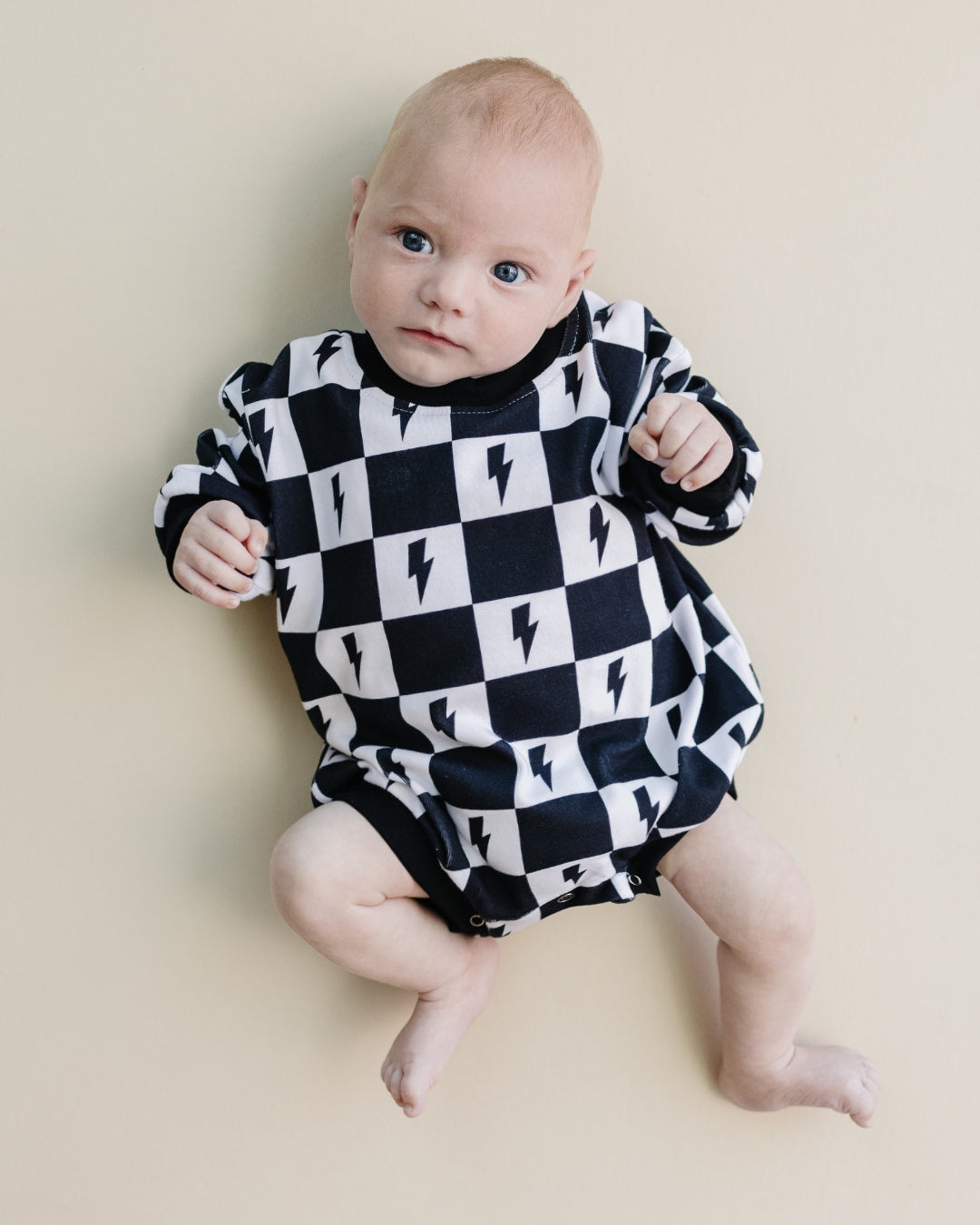 checkered lightning bolt baby romper bubble romper kids black and white lightning bolts and checkered long sleeve onesie baby