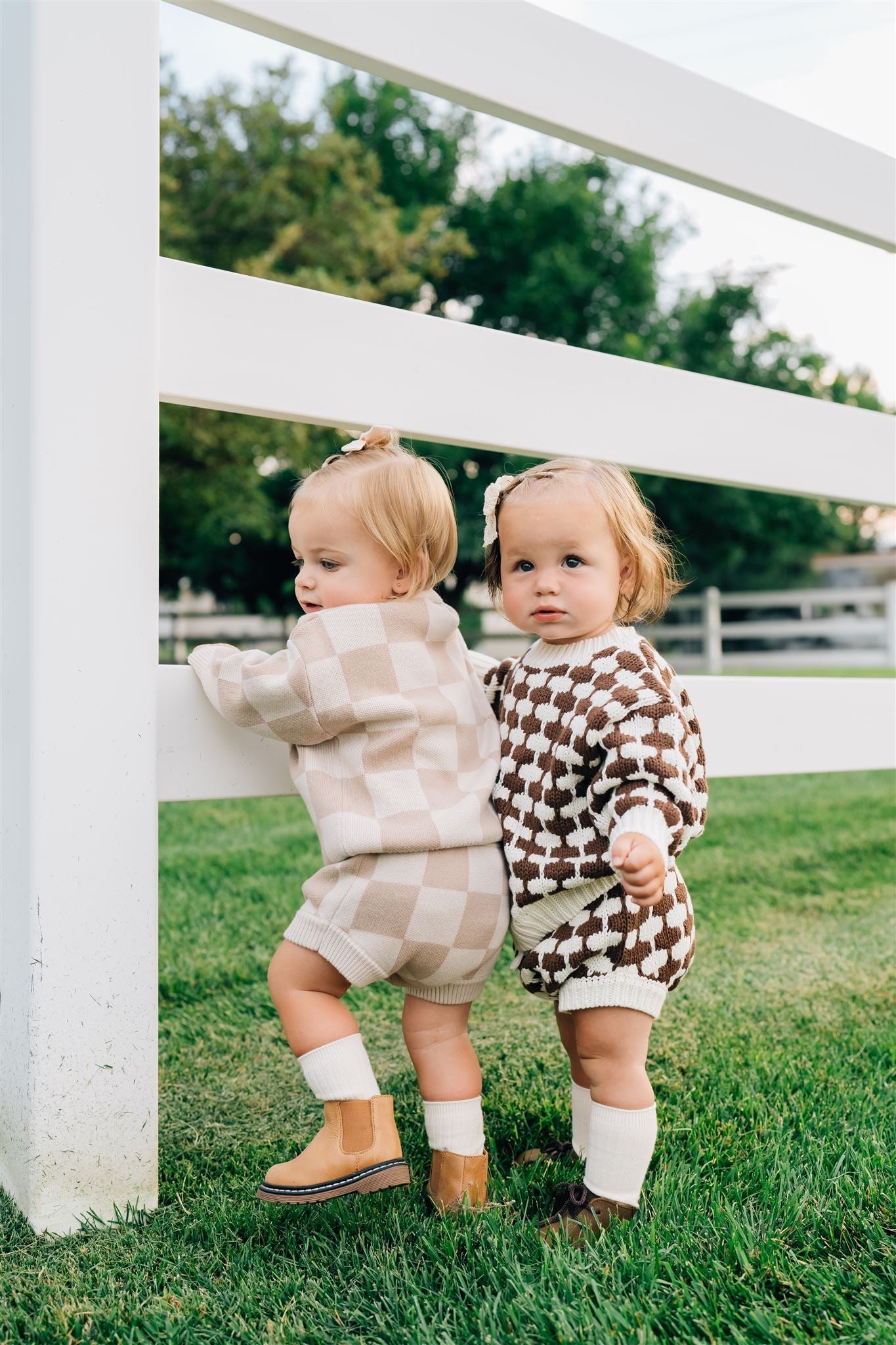 newborn baby organic cotton shorts checkered cream 