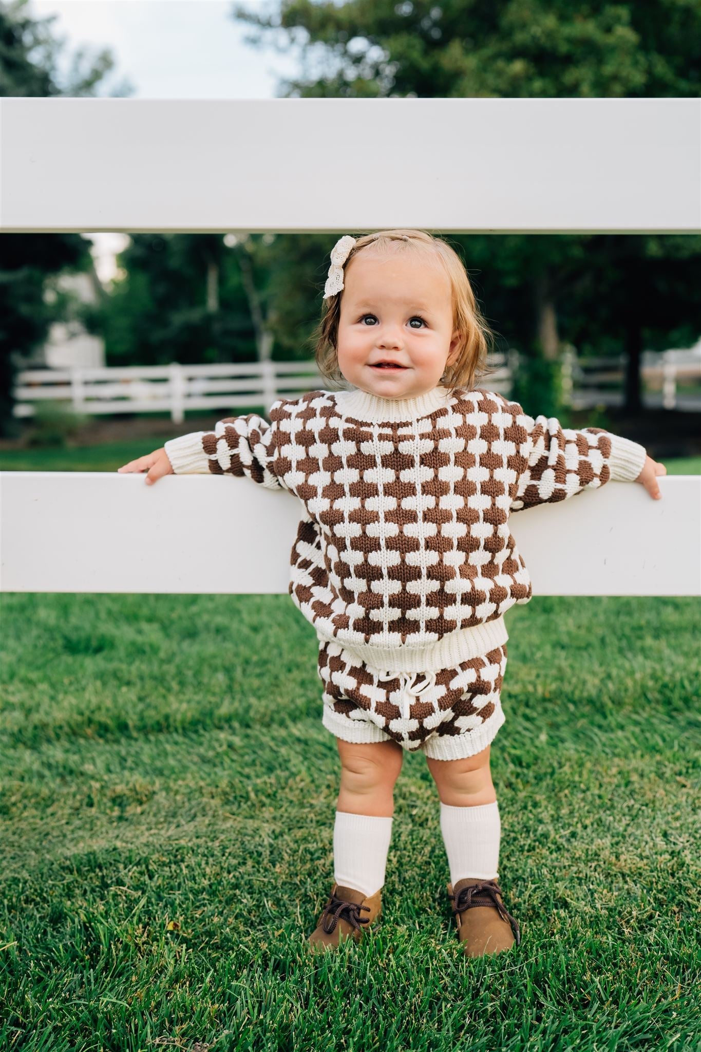 baby girl shorts cotton organic knit bottoms kids brown cream short