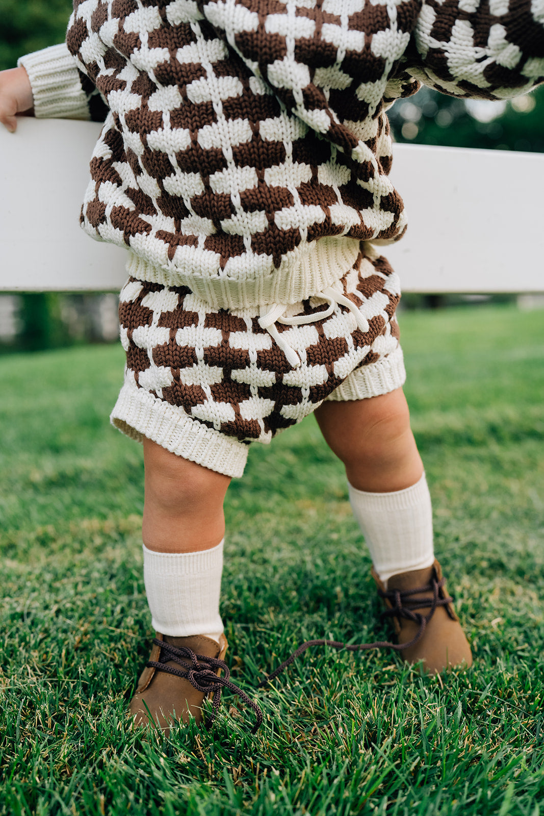 baby girl shorts cotton organic knit bottoms kids brown cream short