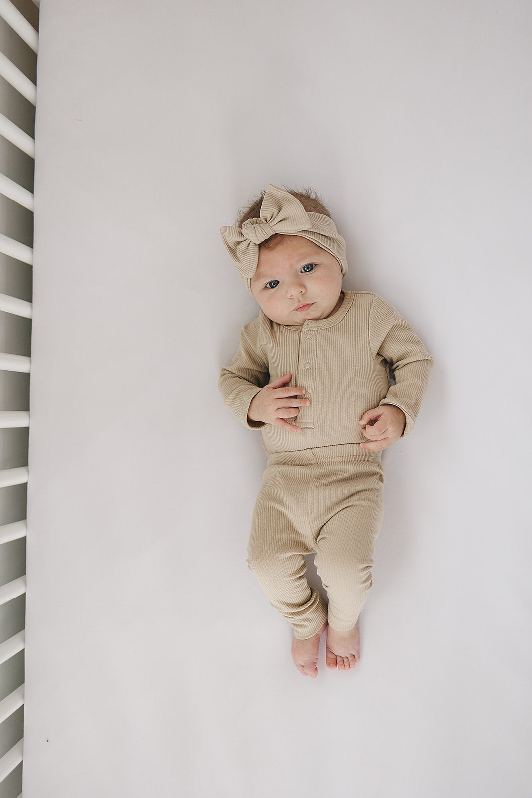 tan baby organic cotton long sleeve onesie romper kids organic ribbed cotton body suit tan baby