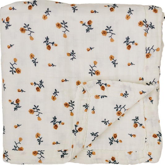 100% muslin cotton baby quilt floral cream baby blanket cotton flowers newborn quilt 