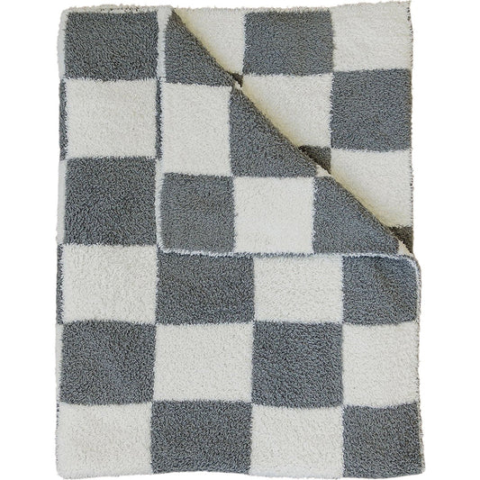 plush baby blanket checkered gray and white kids plus blankey newborn plush soft blanket checkered