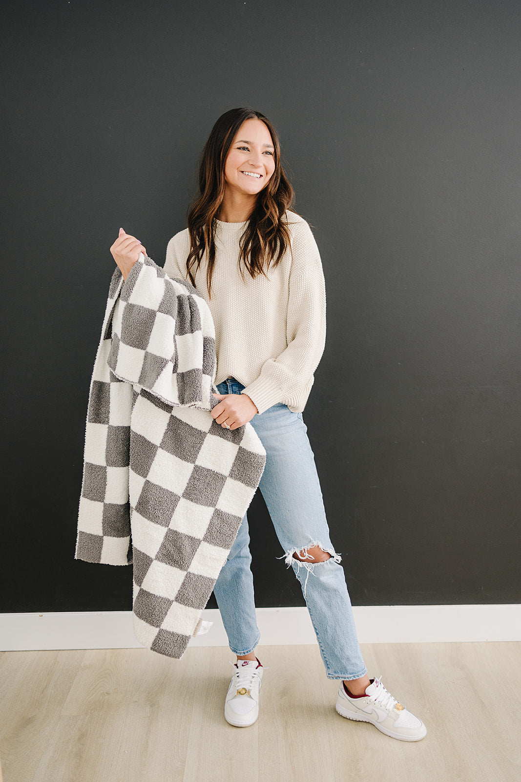 plush baby blanket checkered gray and white kids plus blankey newborn plush soft blanket checkered