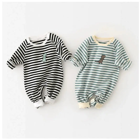 Dino-Mite | Striped Rompers