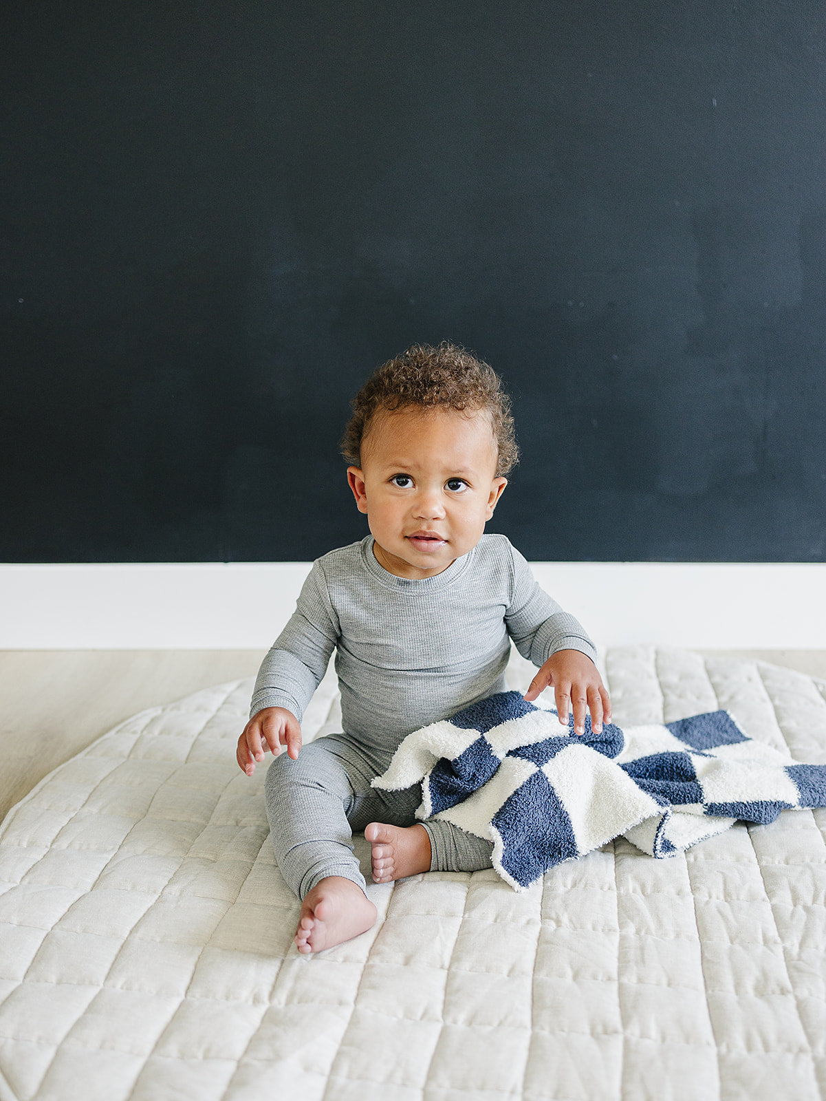 fuzzy checkered blue white blanket plush blanky checkers blue and white 