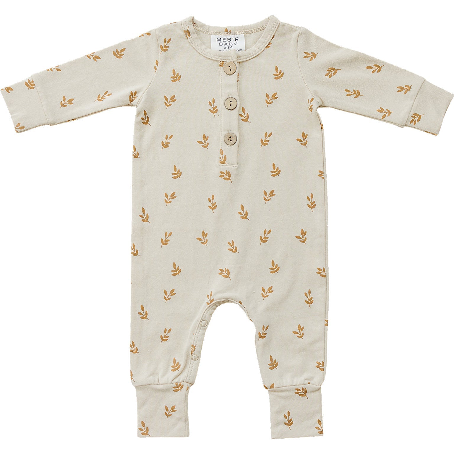 baby cotton fall romper cream kids cotton jumpsuit autumn leaves cream play suit baby long sleeve romper 